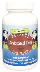 Perfect Desiccated Liver - Nutrient Dense Source of Naturally Occurring High Quality Protein & Iron - 120 Vegetable Capsules Boost Energy Boost the Immune System Boost Metabolism Improve Digestion Improve Respiratory Strength Maintain Healthy Cholesterol